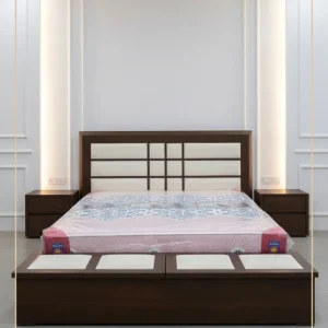 Modern Wooden Double Bed with Storage Drawers